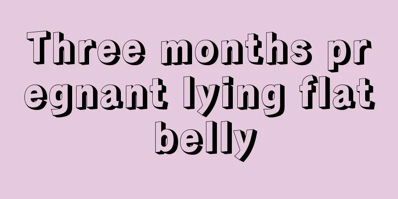 Three months pregnant lying flat belly