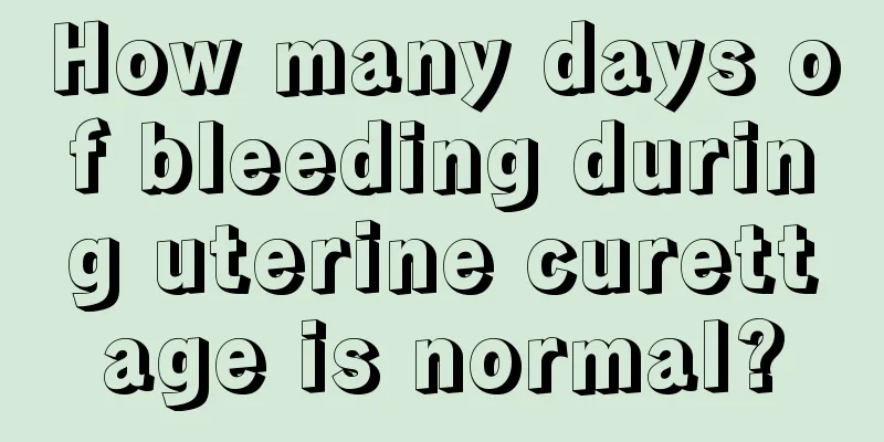 How many days of bleeding during uterine curettage is normal?