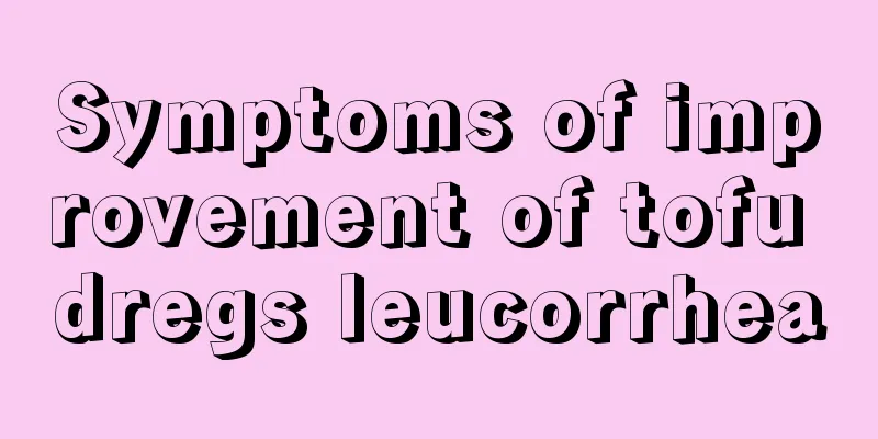 Symptoms of improvement of tofu dregs leucorrhea