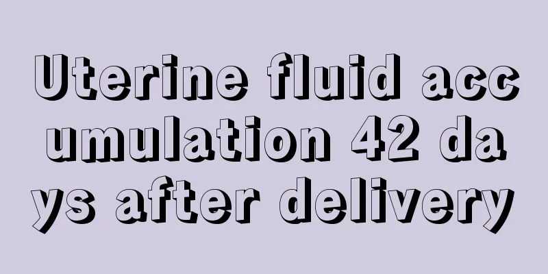 Uterine fluid accumulation 42 days after delivery