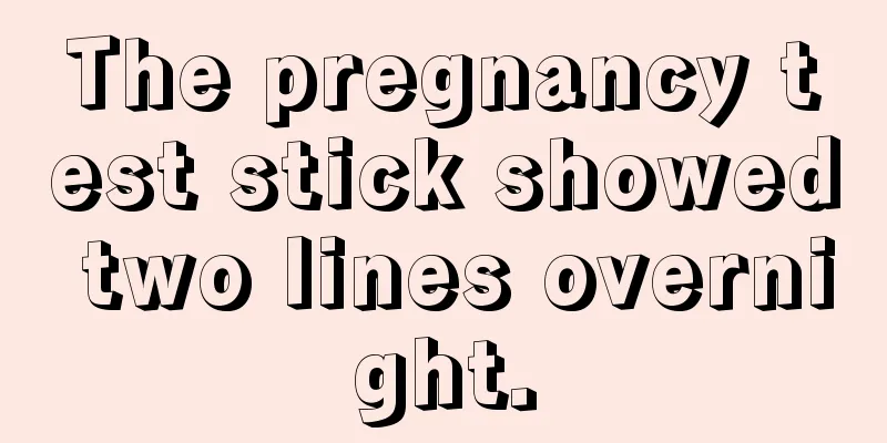 The pregnancy test stick showed two lines overnight.