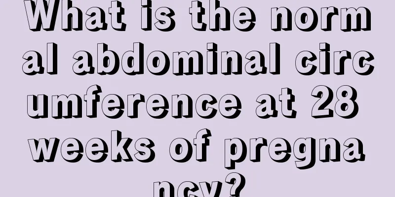 What is the normal abdominal circumference at 28 weeks of pregnancy?