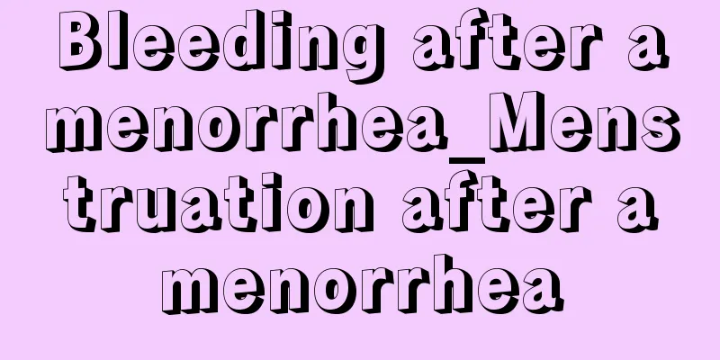 Bleeding after amenorrhea_Menstruation after amenorrhea