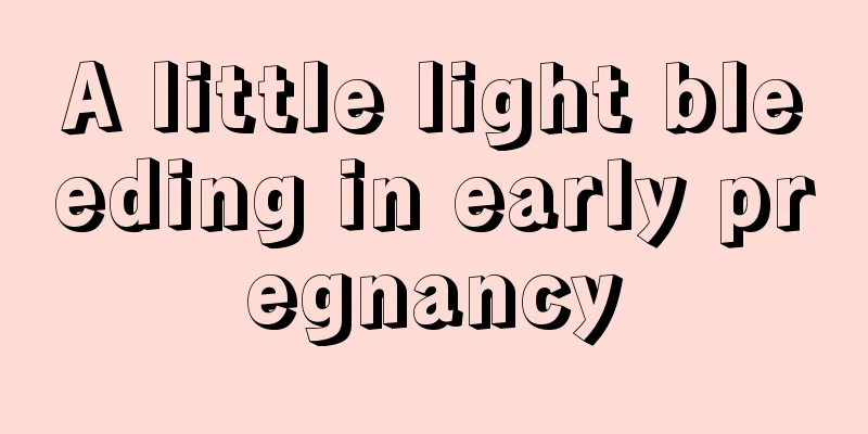 A little light bleeding in early pregnancy