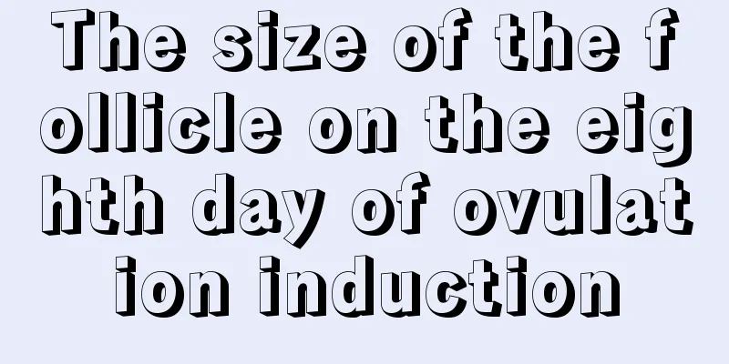 The size of the follicle on the eighth day of ovulation induction