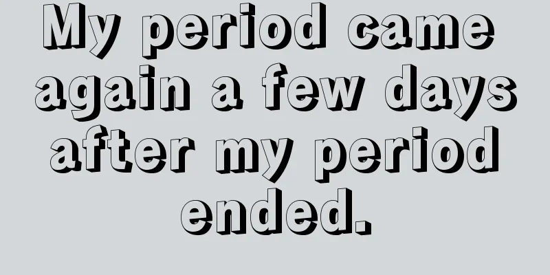 My period came again a few days after my period ended.