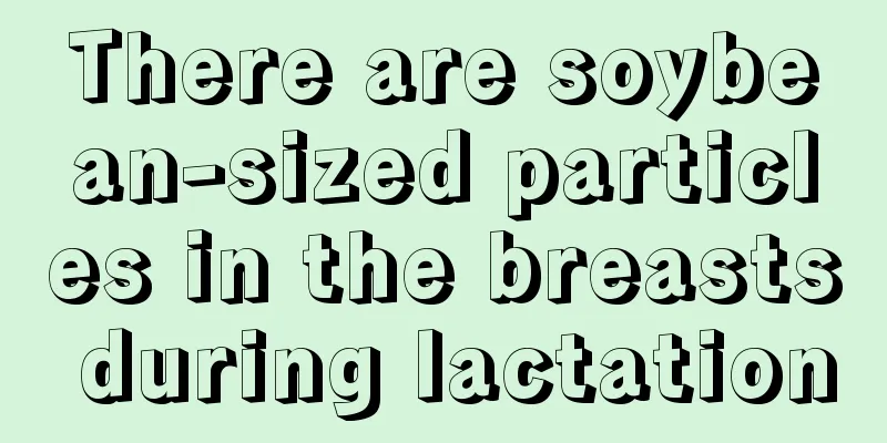 There are soybean-sized particles in the breasts during lactation