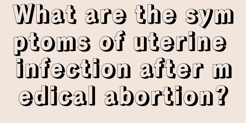 What are the symptoms of uterine infection after medical abortion?