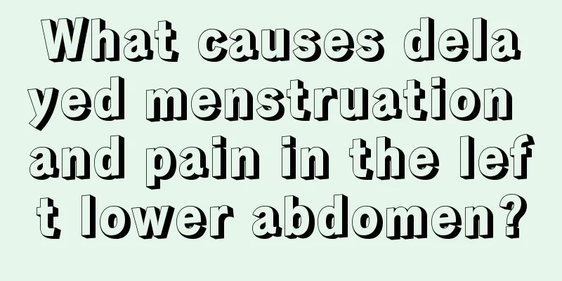 What causes delayed menstruation and pain in the left lower abdomen?