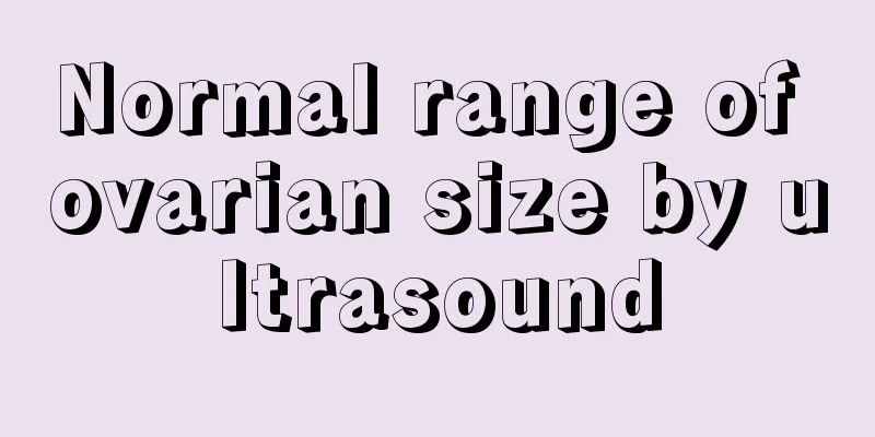 Normal range of ovarian size by ultrasound