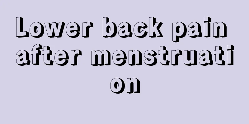 Lower back pain after menstruation