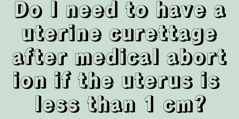 Do I need to have a uterine curettage after medical abortion if the uterus is less than 1 cm?