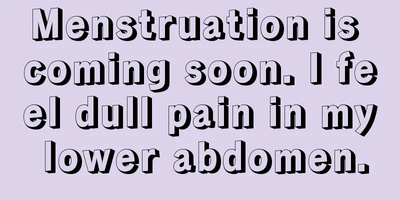 Menstruation is coming soon. I feel dull pain in my lower abdomen.