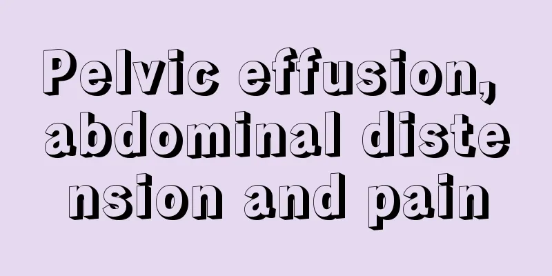 Pelvic effusion, abdominal distension and pain