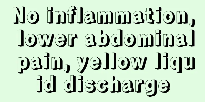 No inflammation, lower abdominal pain, yellow liquid discharge