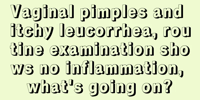 Vaginal pimples and itchy leucorrhea, routine examination shows no inflammation, what's going on?