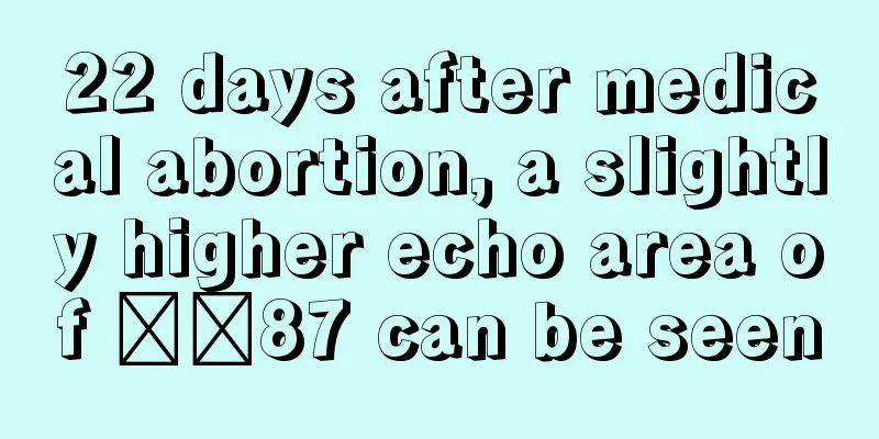 22 days after medical abortion, a slightly higher echo area of ​​87 can be seen