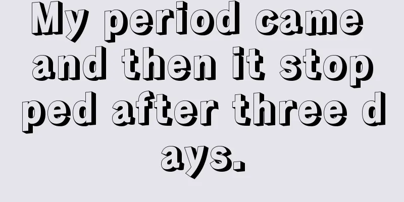 My period came and then it stopped after three days.