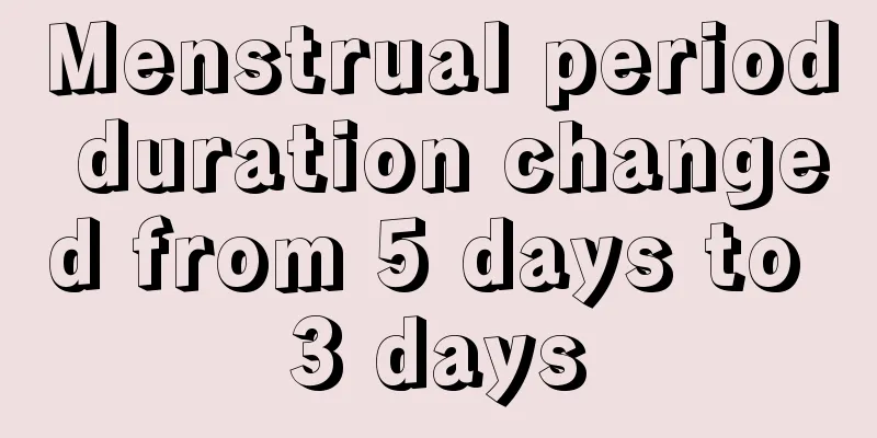 Menstrual period duration changed from 5 days to 3 days