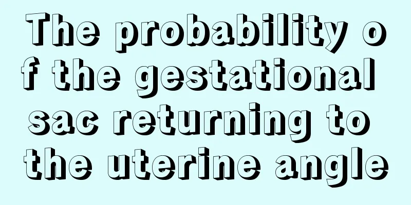 The probability of the gestational sac returning to the uterine angle