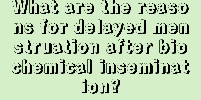 What are the reasons for delayed menstruation after biochemical insemination?