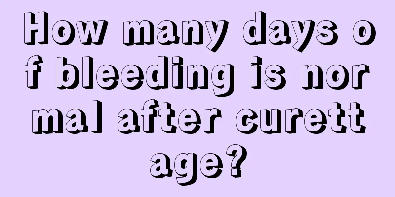 How many days of bleeding is normal after curettage?