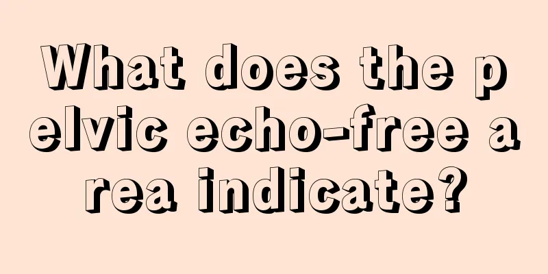 What does the pelvic echo-free area indicate?