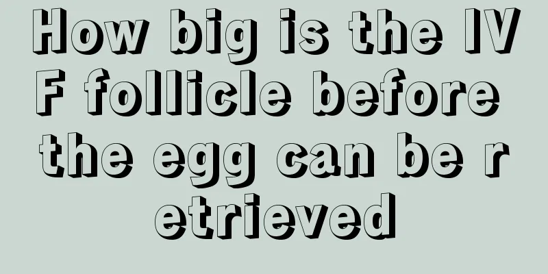 How big is the IVF follicle before the egg can be retrieved