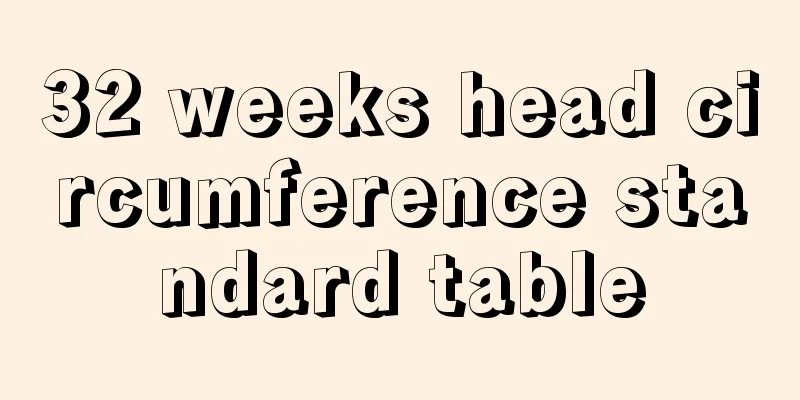 32 weeks head circumference standard table