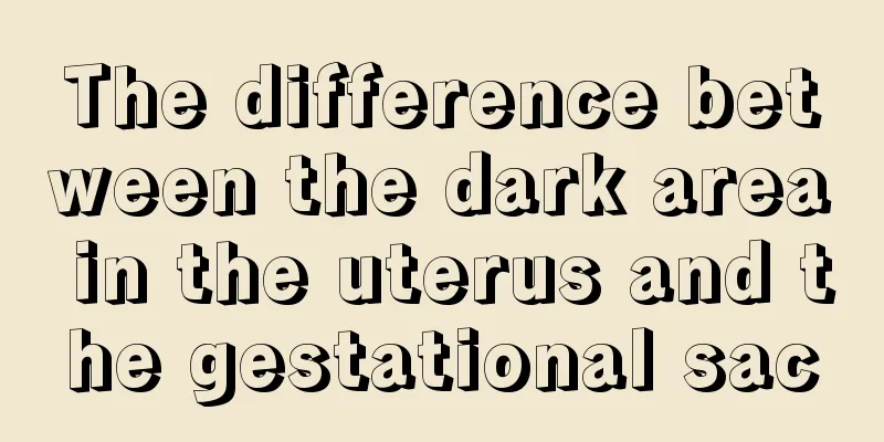 The difference between the dark area in the uterus and the gestational sac