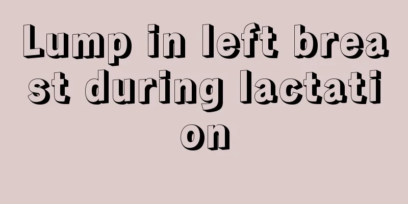 Lump in left breast during lactation