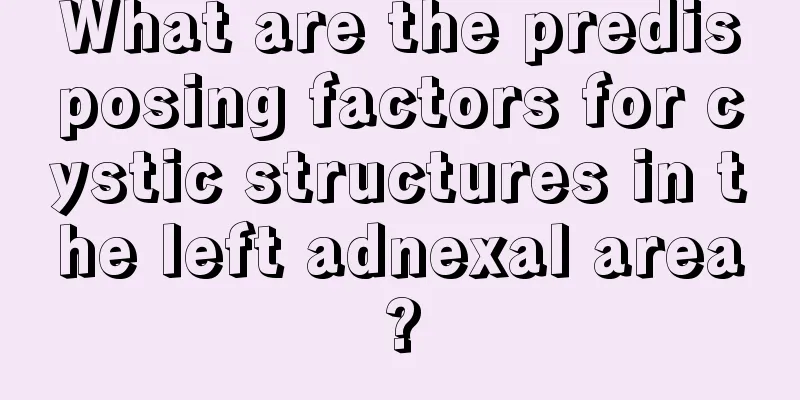 What are the predisposing factors for cystic structures in the left adnexal area?