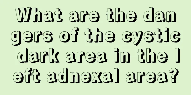 What are the dangers of the cystic dark area in the left adnexal area?