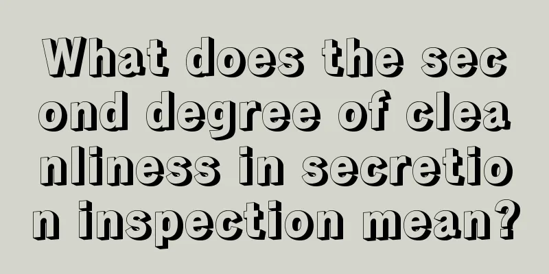 What does the second degree of cleanliness in secretion inspection mean?