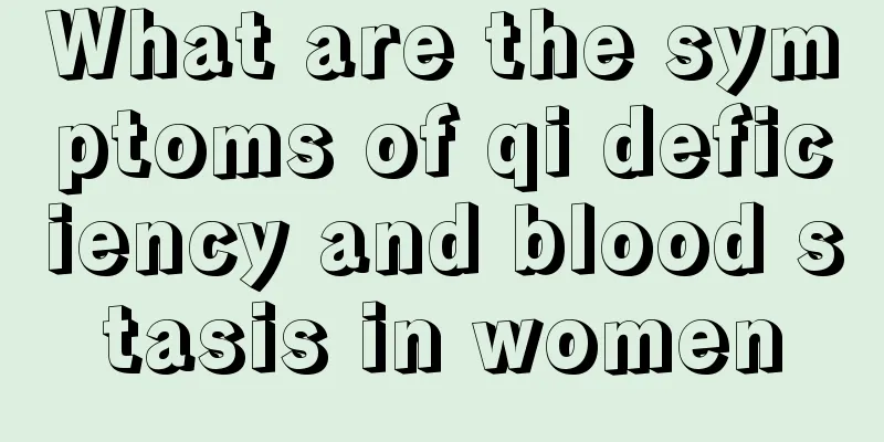 What are the symptoms of qi deficiency and blood stasis in women