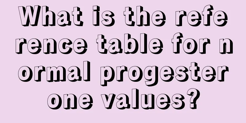 What is the reference table for normal progesterone values?