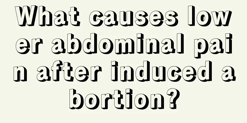 What causes lower abdominal pain after induced abortion?