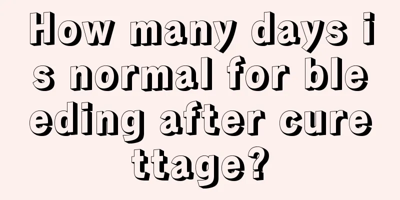 How many days is normal for bleeding after curettage?