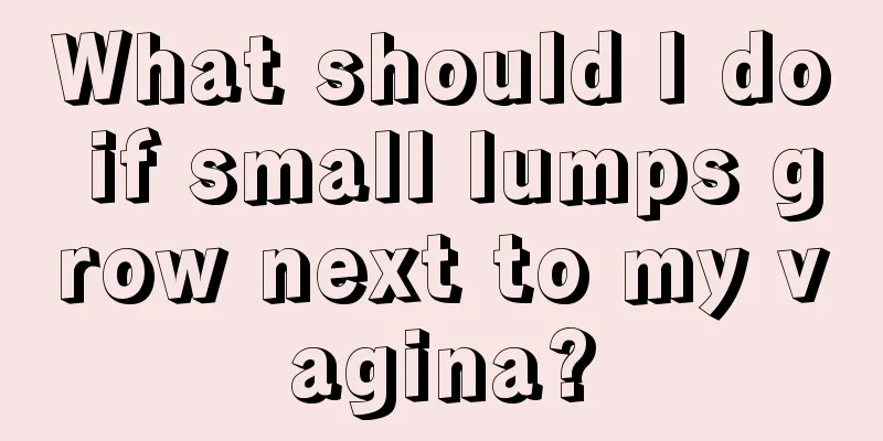 What should I do if small lumps grow next to my vagina?