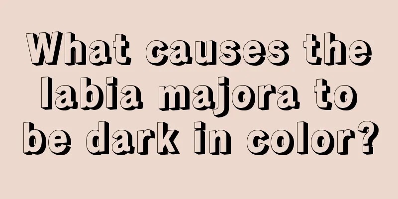 What causes the labia majora to be dark in color?