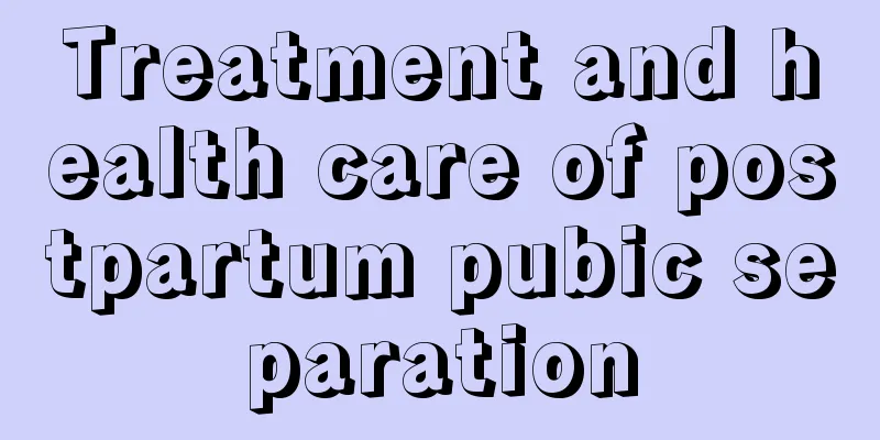 Treatment and health care of postpartum pubic separation