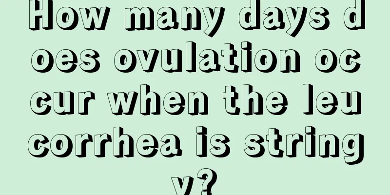 How many days does ovulation occur when the leucorrhea is stringy?