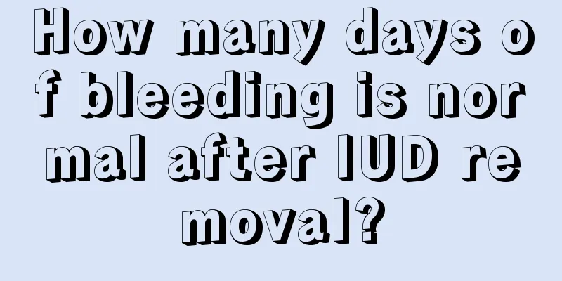 How many days of bleeding is normal after IUD removal?