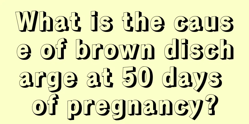 What is the cause of brown discharge at 50 days of pregnancy?