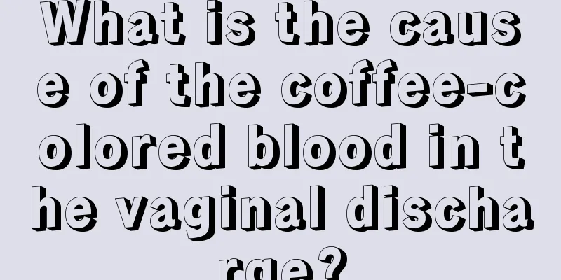 What is the cause of the coffee-colored blood in the vaginal discharge?