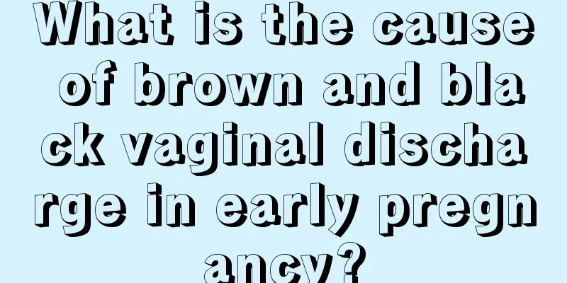 What is the cause of brown and black vaginal discharge in early pregnancy?