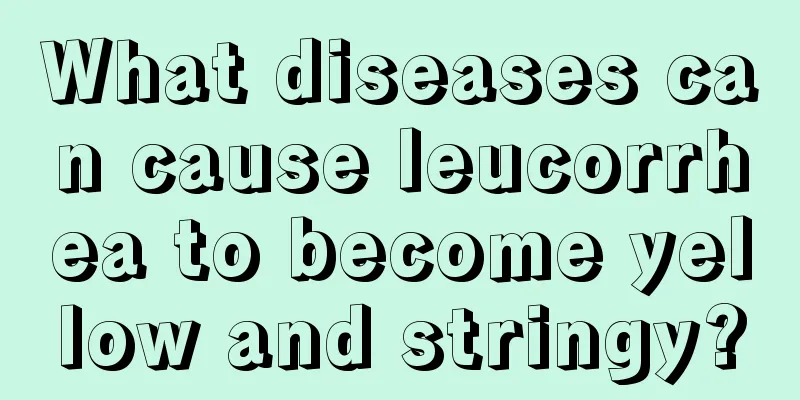 What diseases can cause leucorrhea to become yellow and stringy?