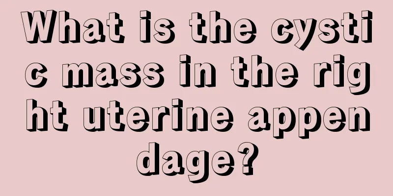 What is the cystic mass in the right uterine appendage?