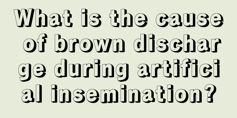 What is the cause of brown discharge during artificial insemination?