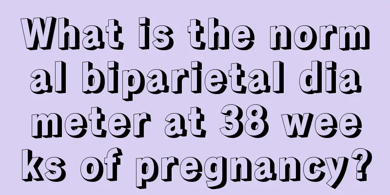 What is the normal biparietal diameter at 38 weeks of pregnancy?